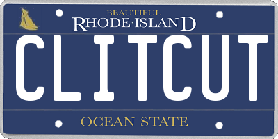 RI license plate CLITCUT