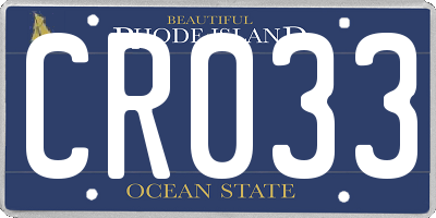 RI license plate CR033