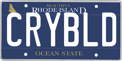 RI license plate CRYBLD