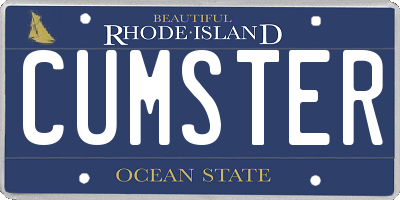 RI license plate CUMSTER