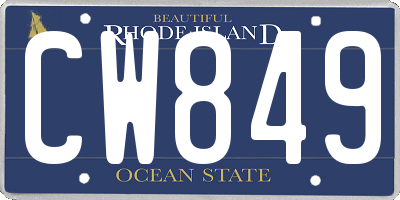 RI license plate CW849