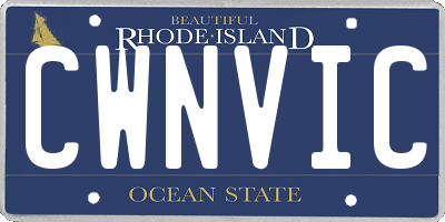 RI license plate CWNVIC