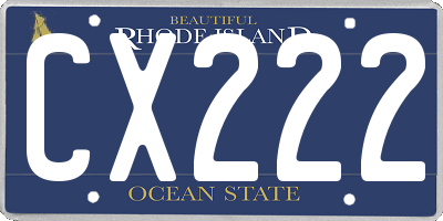 RI license plate CX222