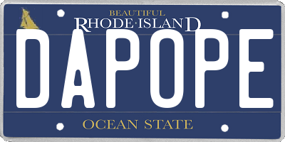 RI license plate DAPOPE