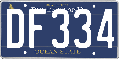 RI license plate DF334