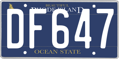 RI license plate DF647