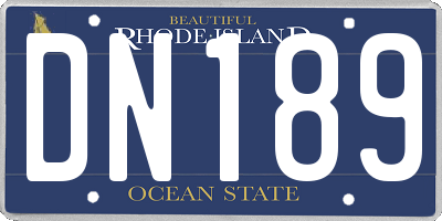 RI license plate DN189