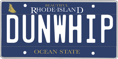 RI license plate DUNWHIP