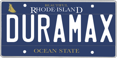 RI license plate DURAMAX