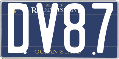 RI license plate DV87