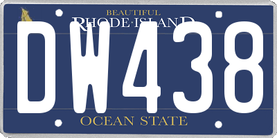 RI license plate DW438