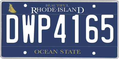 RI license plate DWP4165