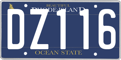 RI license plate DZ116