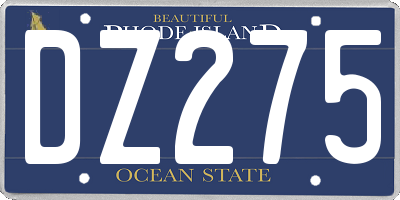 RI license plate DZ275