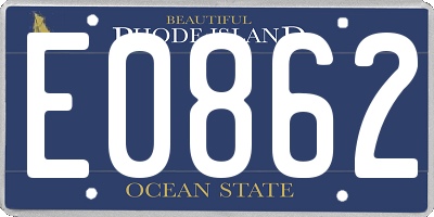 RI license plate E0862