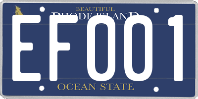 RI license plate EF001