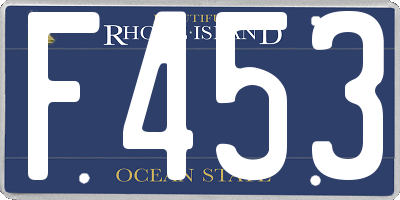 RI license plate F453