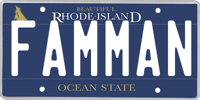 RI license plate FAMMAN