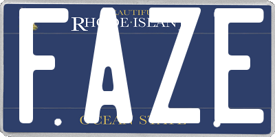 RI license plate FAZE