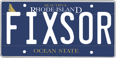 RI license plate FIXSOR