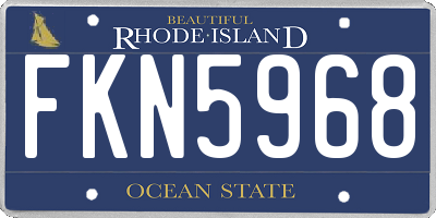 RI license plate FKN5968