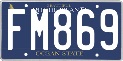 RI license plate FM869