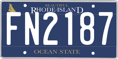 RI license plate FN2187