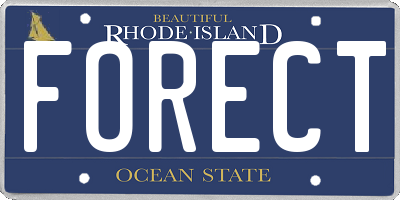 RI license plate FORECT