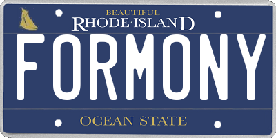 RI license plate FORMONY