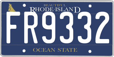 RI license plate FR9332