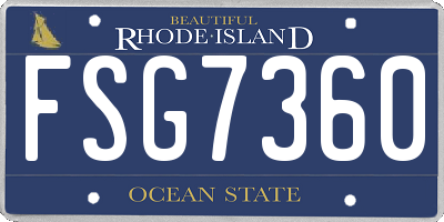 RI license plate FSG7360