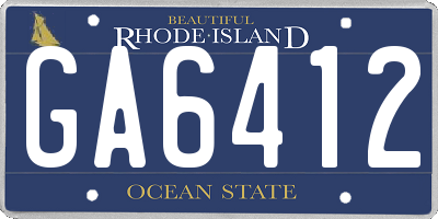 RI license plate GA6412