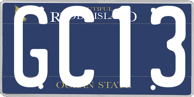 RI license plate GC13