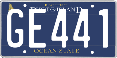 RI license plate GE441