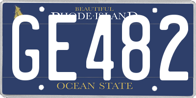 RI license plate GE482