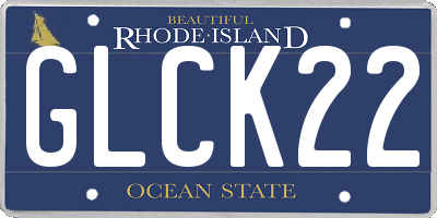 RI license plate GLCK22