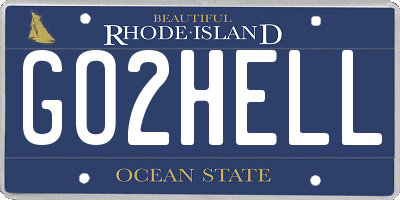 RI license plate GO2HELL