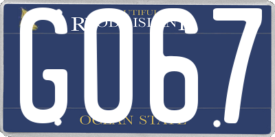 RI license plate GO67