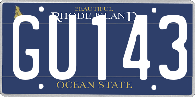 RI license plate GU143