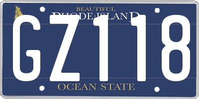 RI license plate GZ118