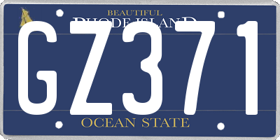 RI license plate GZ371