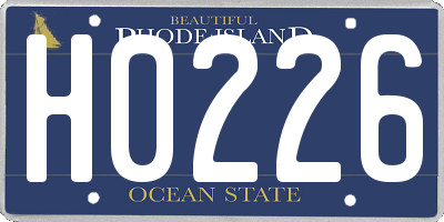 RI license plate H0226