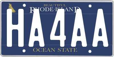 RI license plate HA4AA