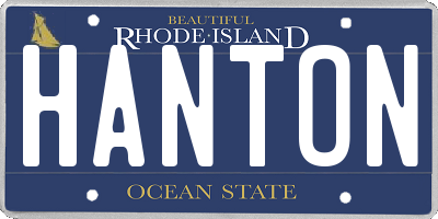 RI license plate HANTON