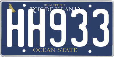 RI license plate HH933