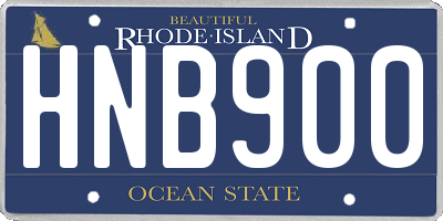 RI license plate HNB900