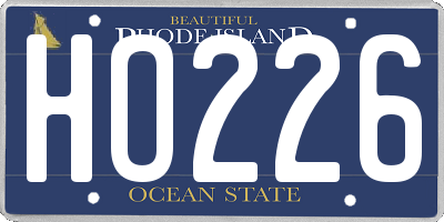 RI license plate HO226