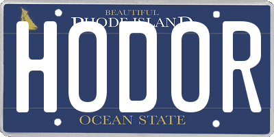 RI license plate HODOR