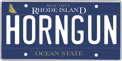 RI license plate HORNGUN