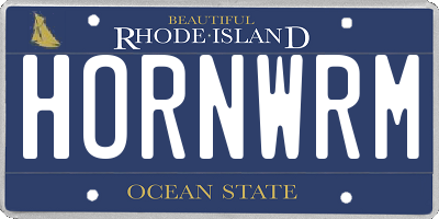 RI license plate HORNWRM